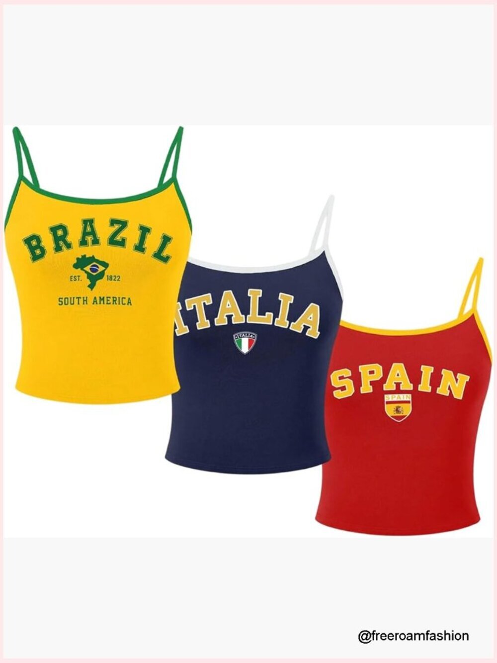 3 Pack Letter Graphic Camisole Tops Contrast Trim Y2k Cami